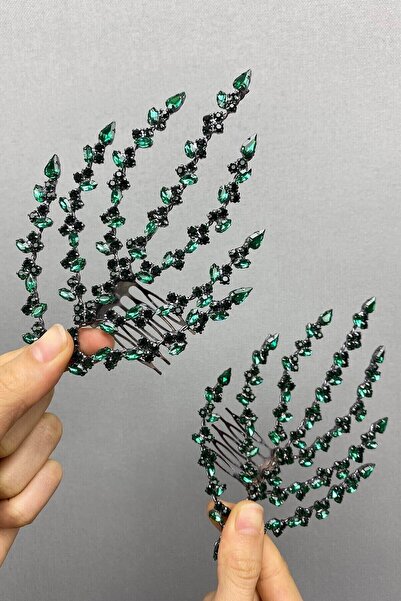 GELD Accesoriu de păr pentru femei Accesoriu de păr cu model de frunze pe dou...