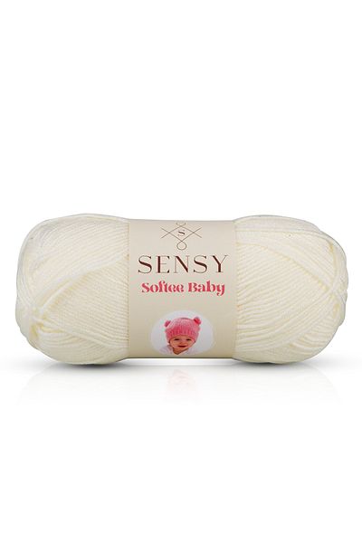 SENSY Premium Softee Baby Hand Knitting Yarn Baby Yarn Cardigan Sweater Yarn Scarf Booties Baby Blanket Yarn Ecru