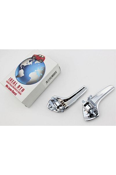 İDEAL OTOMOTİV Opel Corsa D 2006-2014 Right and Left Interior Door Handle & Interior Opening Bar (glossy Chrome)