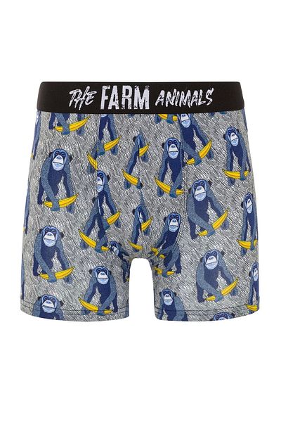 FARM ANİMALS Μπόξερ με σχέδιο Monkey Banana Bue