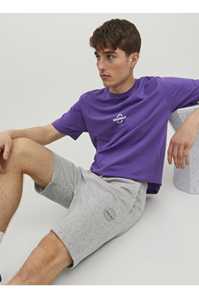 Jack & Jones Standart Açık Gri Erkek Şort 12228647_jpstshark Sweat Shorts At