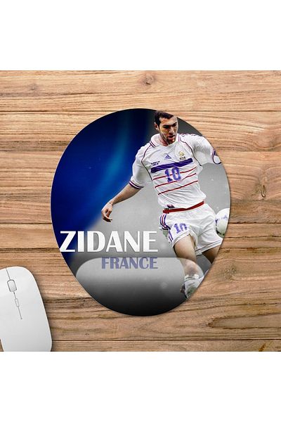 Pixxa موديل لوحة ماوس Zinedine Zidane مع مسند للمعصم - 2 بيضاوي