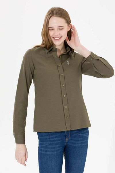 U.S. Polo Assn. Cămașă de damă kaki închis