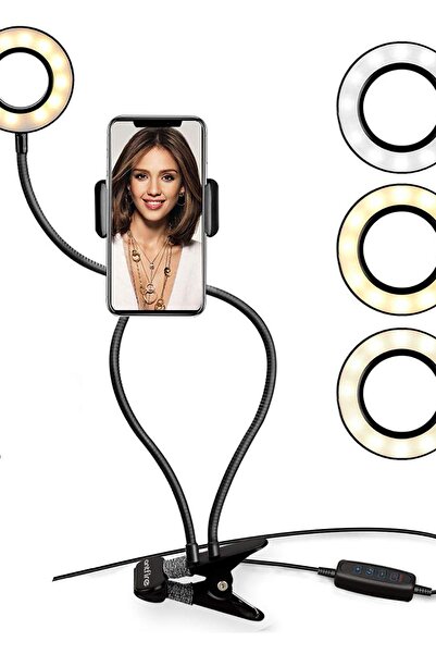 TechnoStation 2ın1 Youtuber Influencer Ayarlanabilir Işıklı Canlı Yayın Video...