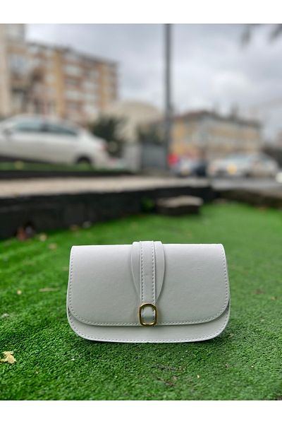 Cochines Geantă de umăr cu curea încrucișată cu cataramă albă