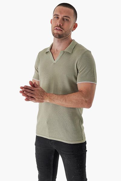 CHUBA Ανδρικό πλεκτό μπλουζάκι Major Polo Neck Green 23s2007