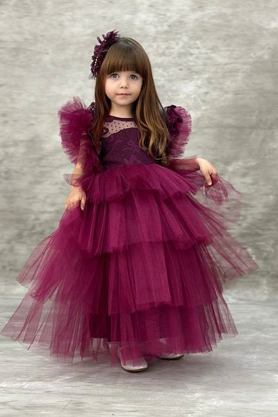 ABİYEKİDS Girl's Lace Katkat Children's Evening Dress Age 3/6 Aby820