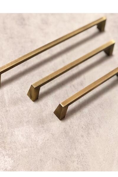 EGESEL Luxury Cabinet Drawer Handle Vito Model 10 Pieces 224mm Furniture Handle 1stClass Metal / Antique Yellow And Black