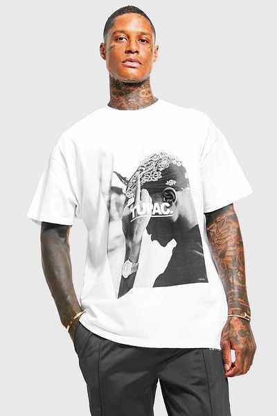 BRAVELY Tupac Mix Oversize Cotton Crew Neck Unisex Tshirt