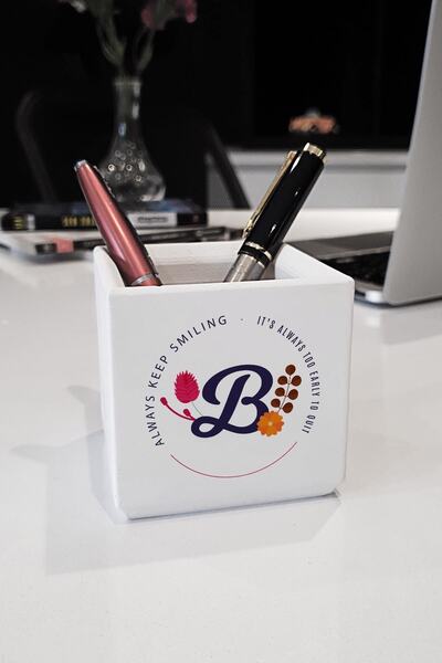 meadgo B Harfi ve İsimli Kupa Bardak ve Kalemlik