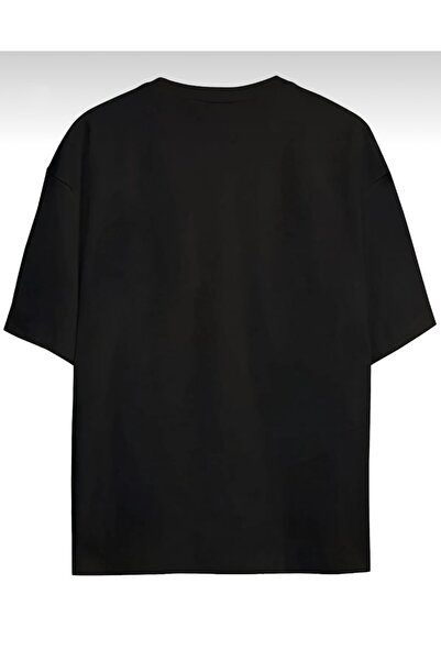 Josette Unisex Black Ny Printed Crew Neck Oversize T-shirt