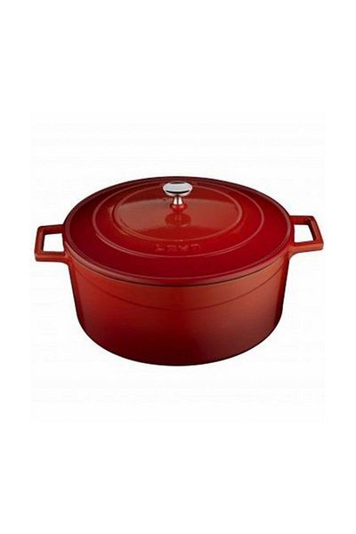 Lava Folk Round Cast Iron Pot Diameter 20 cm Red