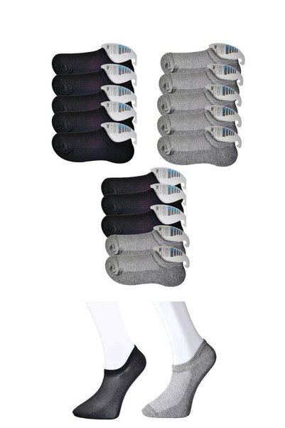 OEM Black and Gray Men's Invisible Socks 15 Pairs