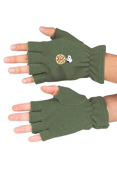 herotasarım Χειμερινά γάντια Snoopy Pizza με στάμπα Fleece - Bll3625