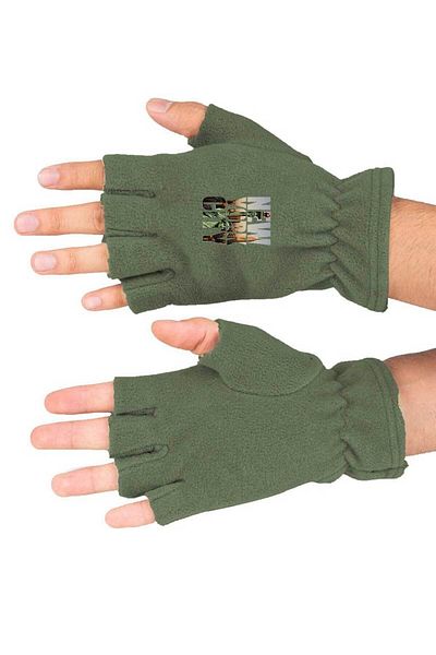herotasarım New York Printed Cutout Winter Fleece Gloves - Bll3697