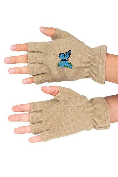 herotasarım Χειμερινά Cutout Fleece Gloves - Butterfly Printed, Bll3512