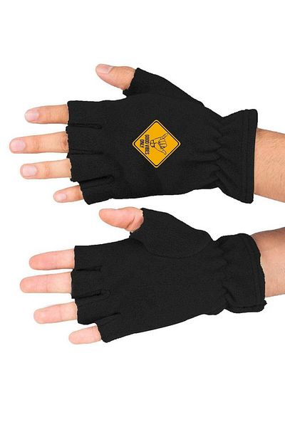 herotasarım Good Vibes Only Winter Fleece Gloves - Μοντέλο με στάμπα και κομμένο BLL3553