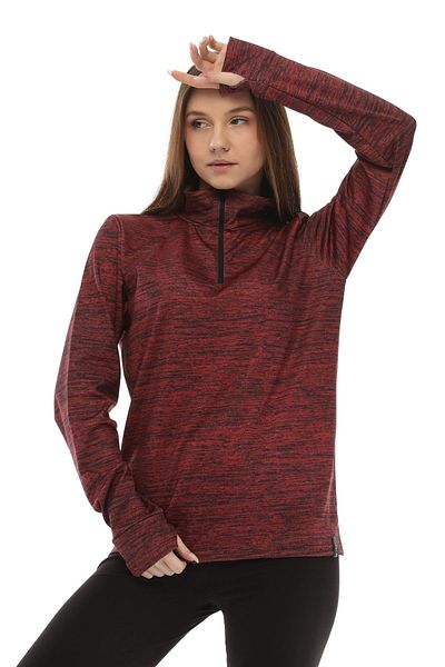 GHASSY CO. Women's Running Moisture Wicking UV Sun Protection Fence Detailed Long Sleeve Outdoor Sports Tshi