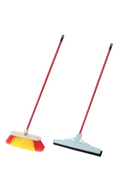 BRN STORE Floor Brush with Handle - Sweeper and 2-Piece Squeegee Set