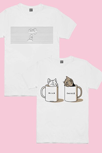 ROCKANDROLL Prugasto Dog White, Milky Plain ženska majica, ekološki paket od ...
