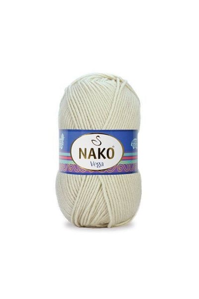NAKO Vega Premium Acrylic Hand Knitting Thread 5 Pieces 06662 Ecru