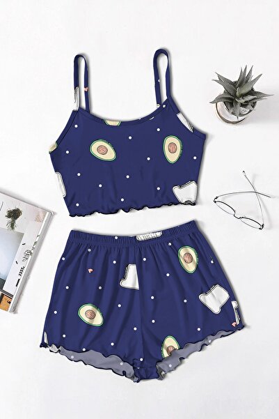 PEMBİŞ HOMEWEAR طقم شورت فافيلا أفوكادو سوبر سوفت