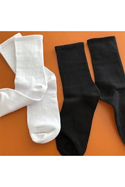 Önder Унисекс чифт от 6 черно-бели памучни тенис чорапи без подплата