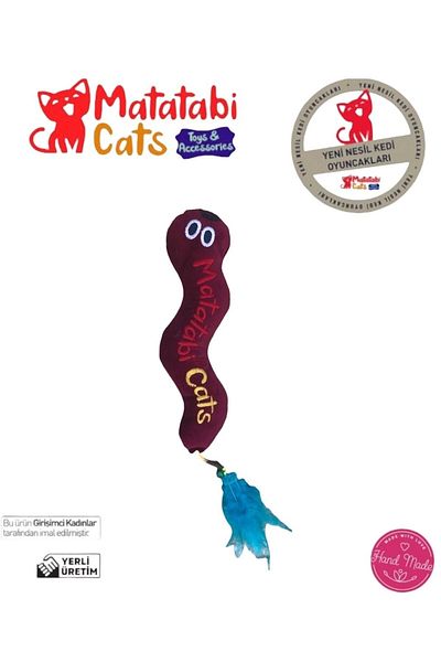 MATATABİ CATS Big Wormy Sound Plush Fabric Cat Toy with Matatabi Content (Does Not Contain Catnip-Herb)
