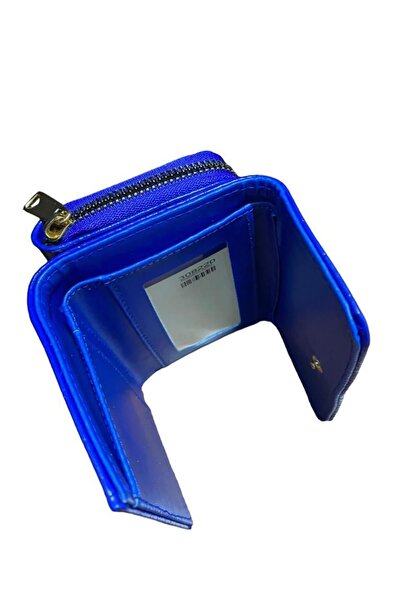 Elif Жіночий гаманець із застібкою-блискавкою та застібкою-кнопкою з візерунком «шкіра крокодила», синій 308220