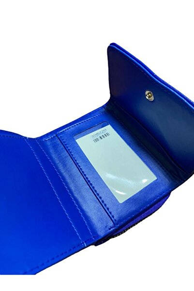 Elif Жіночий гаманець із застібкою-блискавкою та застібкою-кнопкою з візерунком «шкіра крокодила», синій 308220