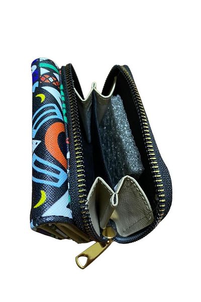 Elif Ethnic Patterned Women's Wallet with Snap Closure and Zipper