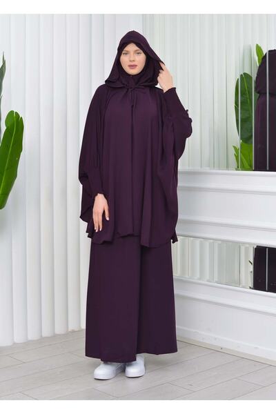 Modamix طقم ملاءة سرير حجاب مكون من 3 قطع أرجواني مقاس قياسي حجاب مقنع 824