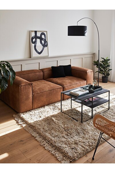 S Home Design Concept Frida 2 Modüler Ikili Kanepe / Koltuk, Nubuk, Kahverengi 210 Cm