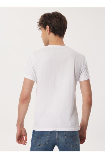 Lee Cooper Ανδρικό μπλουζάκι με λαιμόκοψη λευκό 232 Lcm 242003 Fergus White