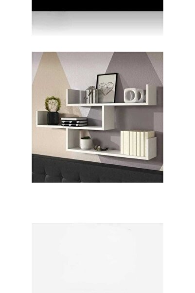 gerbinyo Home Dekoratif Duvar Rafı 3 Duvar Rafı Dekoratif Kitaplık