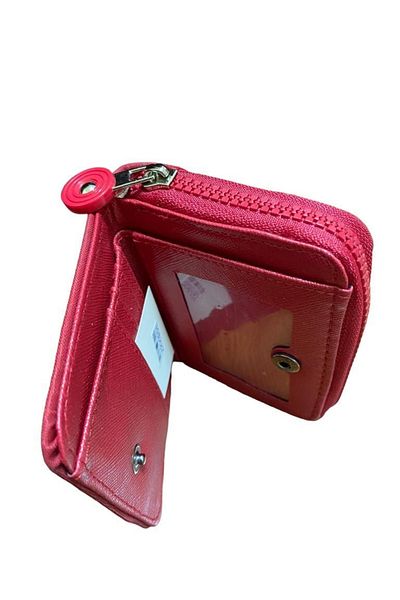 Elif Zippered Textile Women's Wallet with Snap Closure Red308227