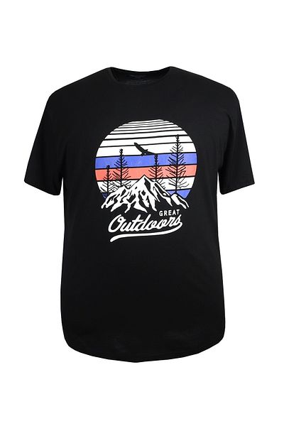 marufshop Ανδρικό μπλουζάκι με στάμπα μεγάλου μεγέθους με λαιμόκοψη