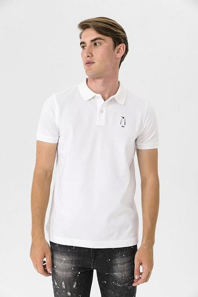 FARM ANİMALS Ανδρικό μπλουζάκι Polo Neck Penguin με λεπτομέρεια κεντήματος