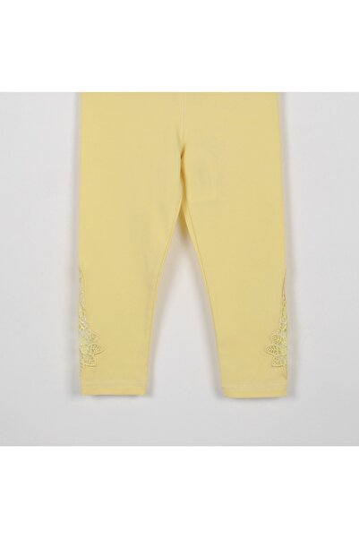 incity Girl's Yellow Tights with Lace Detail
