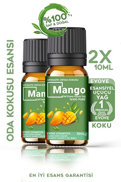 Evove Cosmetics Mango Esansiyel Yağ 2x10ml %100 Saf & Doğal Ortam Oda Kokusu ...
