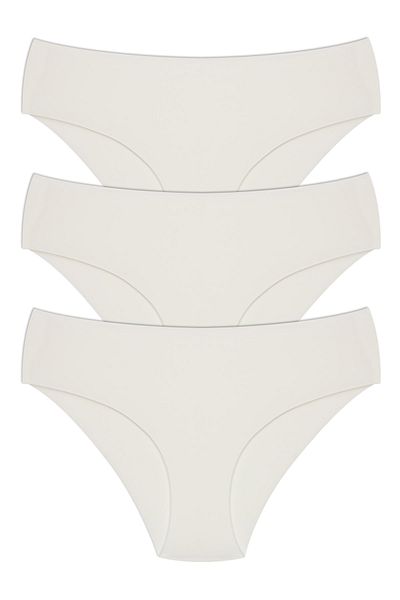Soft Light Ανοιχτό γυναικείο λευκό λέιζερ εσώρουχο ψηλόμεσο χωρίς ραφές 3 πακέτο