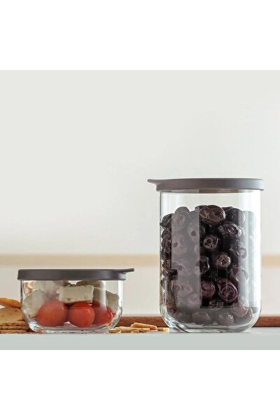 LAV Storage Container 12 Pieces - Glass Jar Food Storage Container Set Gray 3 Sizes