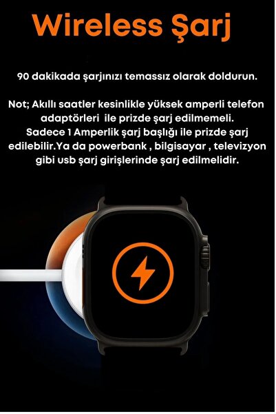 Mmctech Watch 8 T800 Ultra Bluetooth'lu Arama Özellikli Akıllı Saat Tüm Telefonlarla Uyumlu Çift Kordonlu