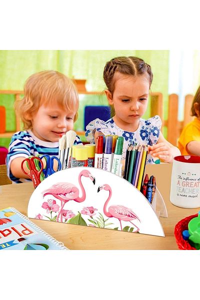 Ağaçistan Wooden Flamingo Desktop Pen Holder Pen Case Organizer