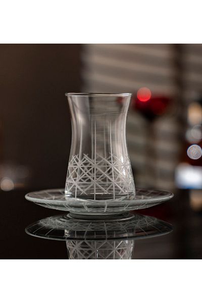 DECOSTYLE Alca Handcrafted Decorated 25 Piece Glass Set for 6 People