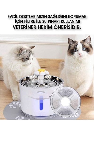Teknopet 2 Pieces Cat Dog Water Waterfall Replacement Filter - Automatic Water Dispenser
