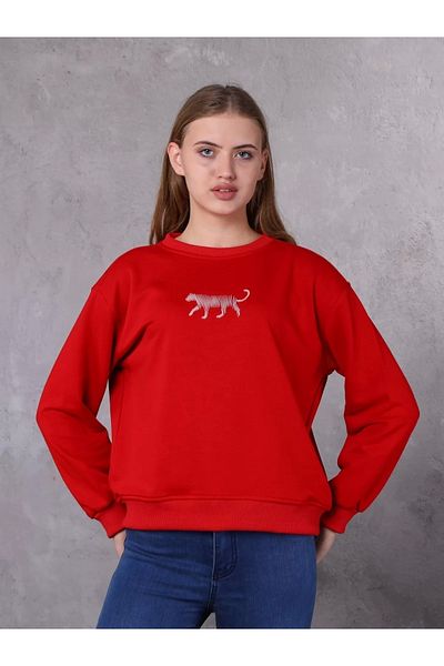 FARM ANİMALS Pulover de damă cu detalii de broderie