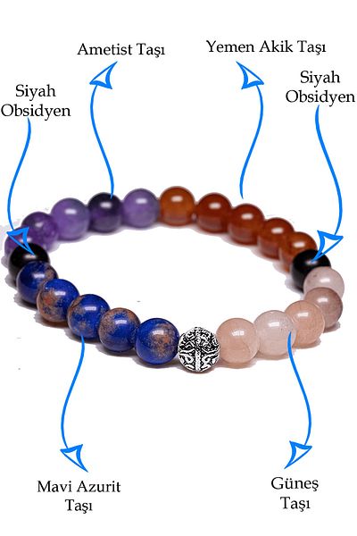 Tesbih Atölyesi Pisces Certified Natural Stone Bracelet - Silver Apparatus