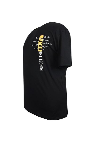 marufshop Ανδρικό μπλουζάκι με στάμπα μεγάλου μεγέθους με λαιμόκοψη