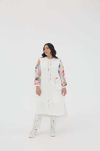 MÜSEMMA Büyük Beden Dokuma Kumaş Renkli Kombin Geçişli Spor Gökkuşağı Kap 23y...